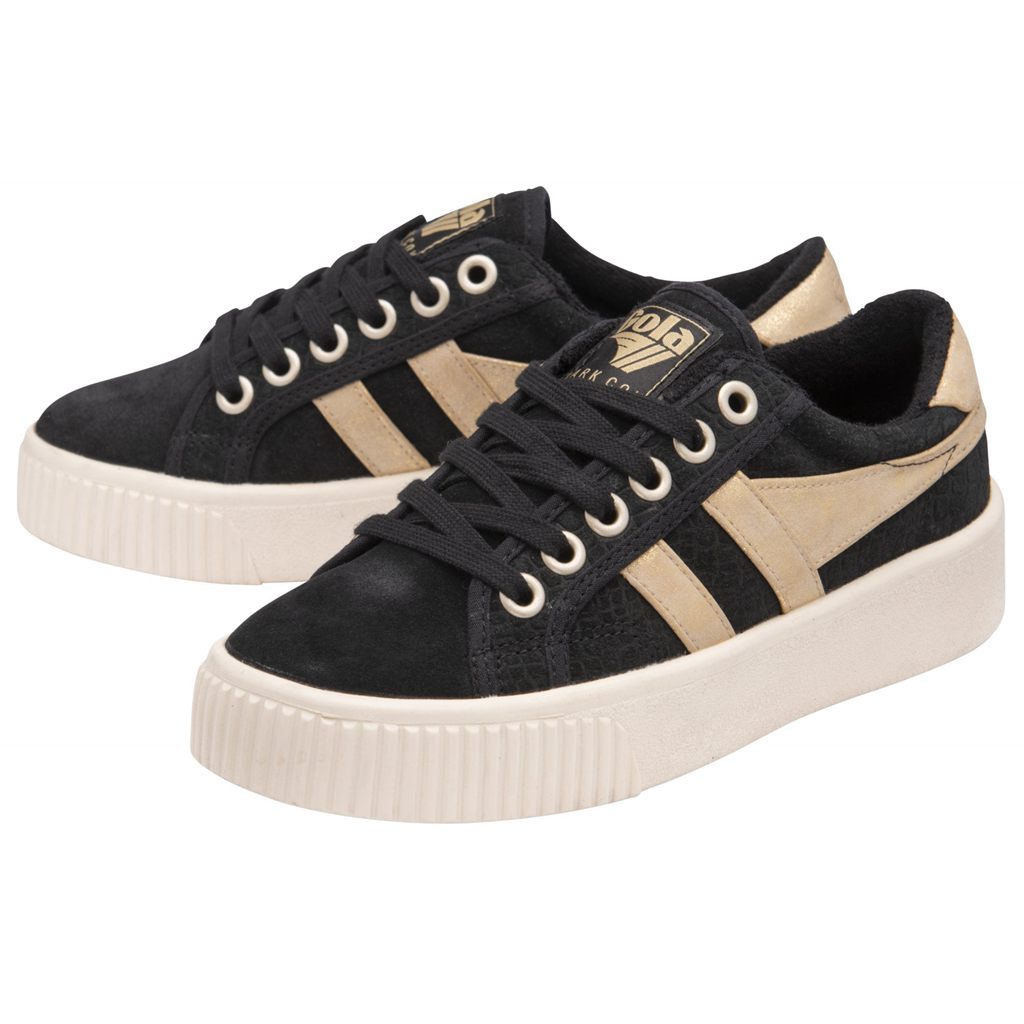 Gola Classics Baseline Mark Cox Mirror Shoes Pretas Douradas Portugal | QWVF68907