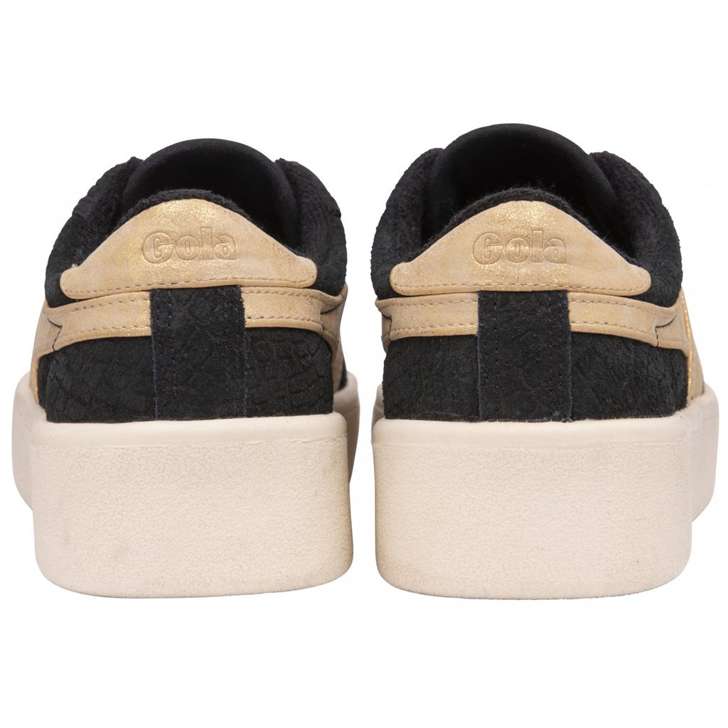 Gola Classics Baseline Mark Cox Mirror Shoes Pretas Douradas Portugal | QWVF68907