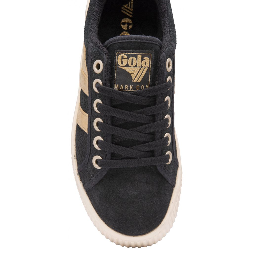 Gola Classics Baseline Mark Cox Mirror Shoes Pretas Douradas Portugal | QWVF68907