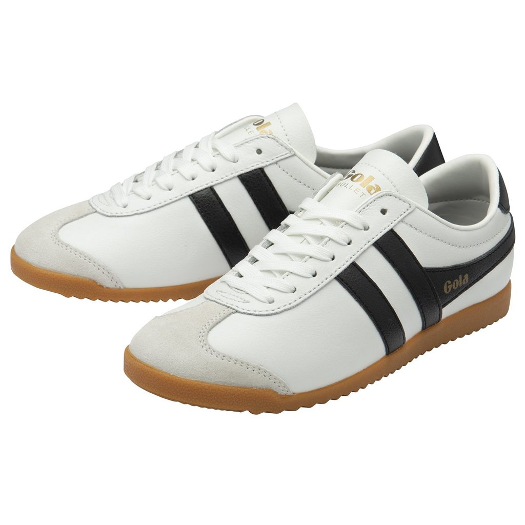 Gola Classics Bullet Leather Sneakers Branco Pretas Portugal | NGLK92164