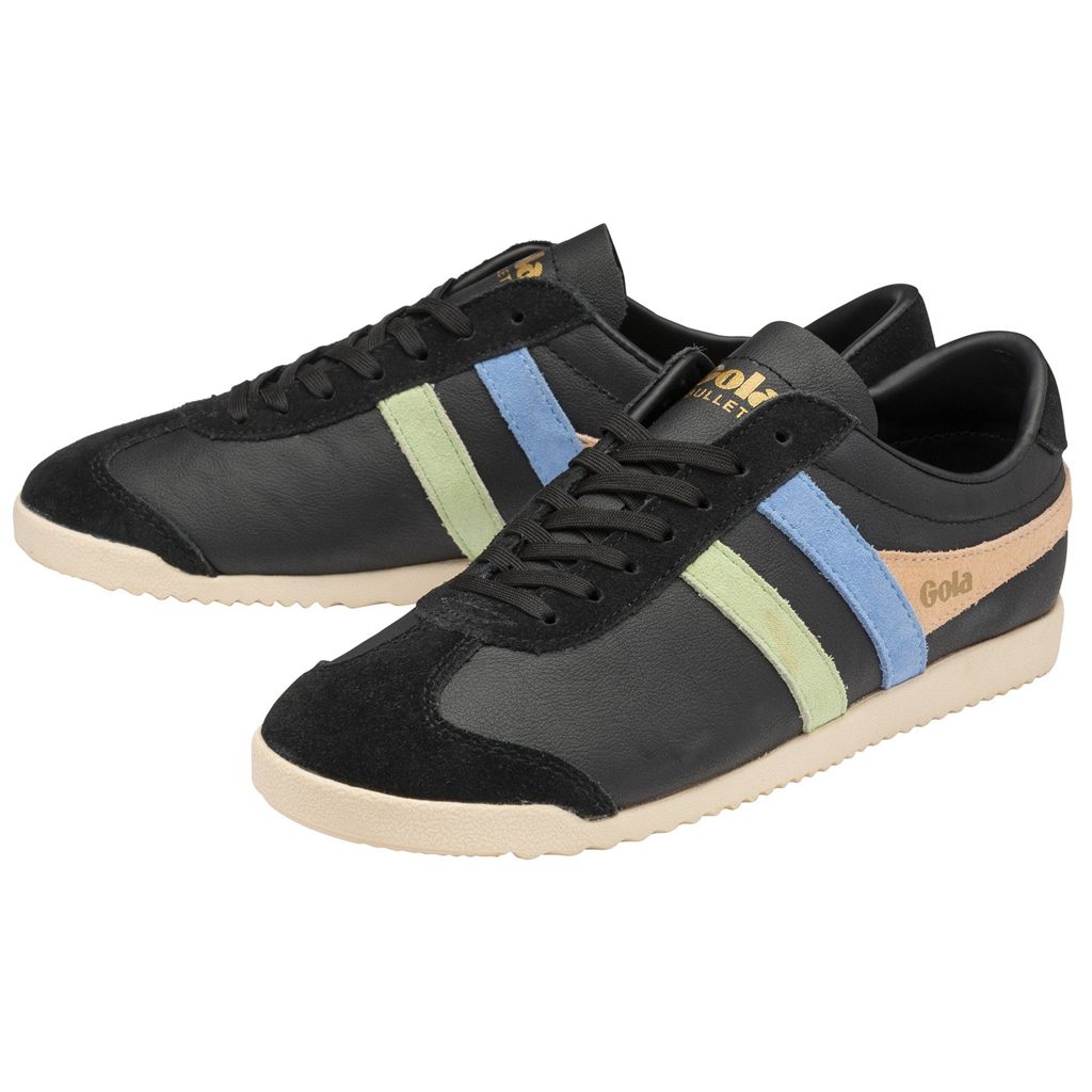 Gola Classics Bullet Trident Sneakers Pretas Verdes Azuis Portugal | QPUL65920