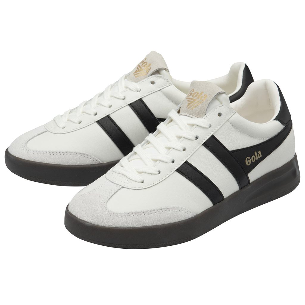 Gola Classics Cyclone Leather Sneakers Branco Pretas Azul Claro Portugal | ORVQ50126