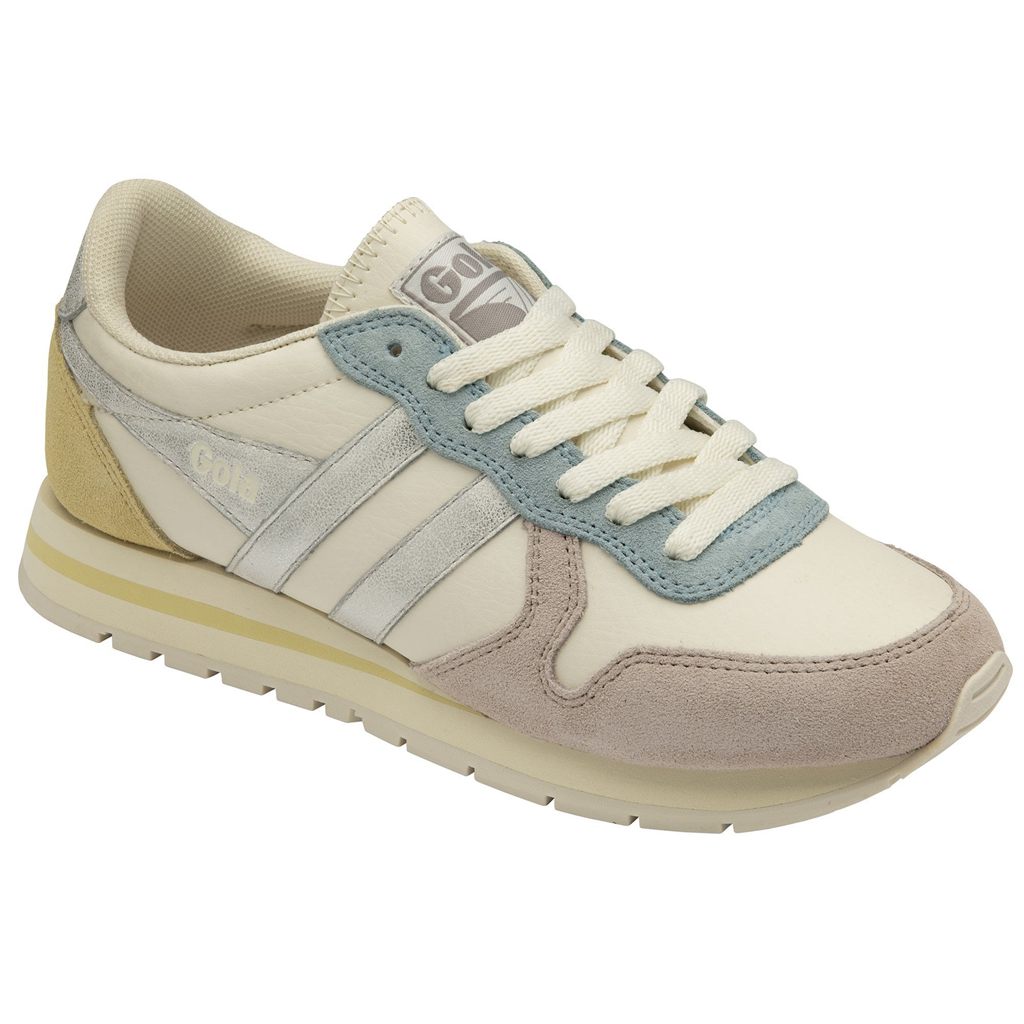 Gola Classics Daytona Quadrant Sneakers Branco Prateadas Limão Portugal | KHSO45728