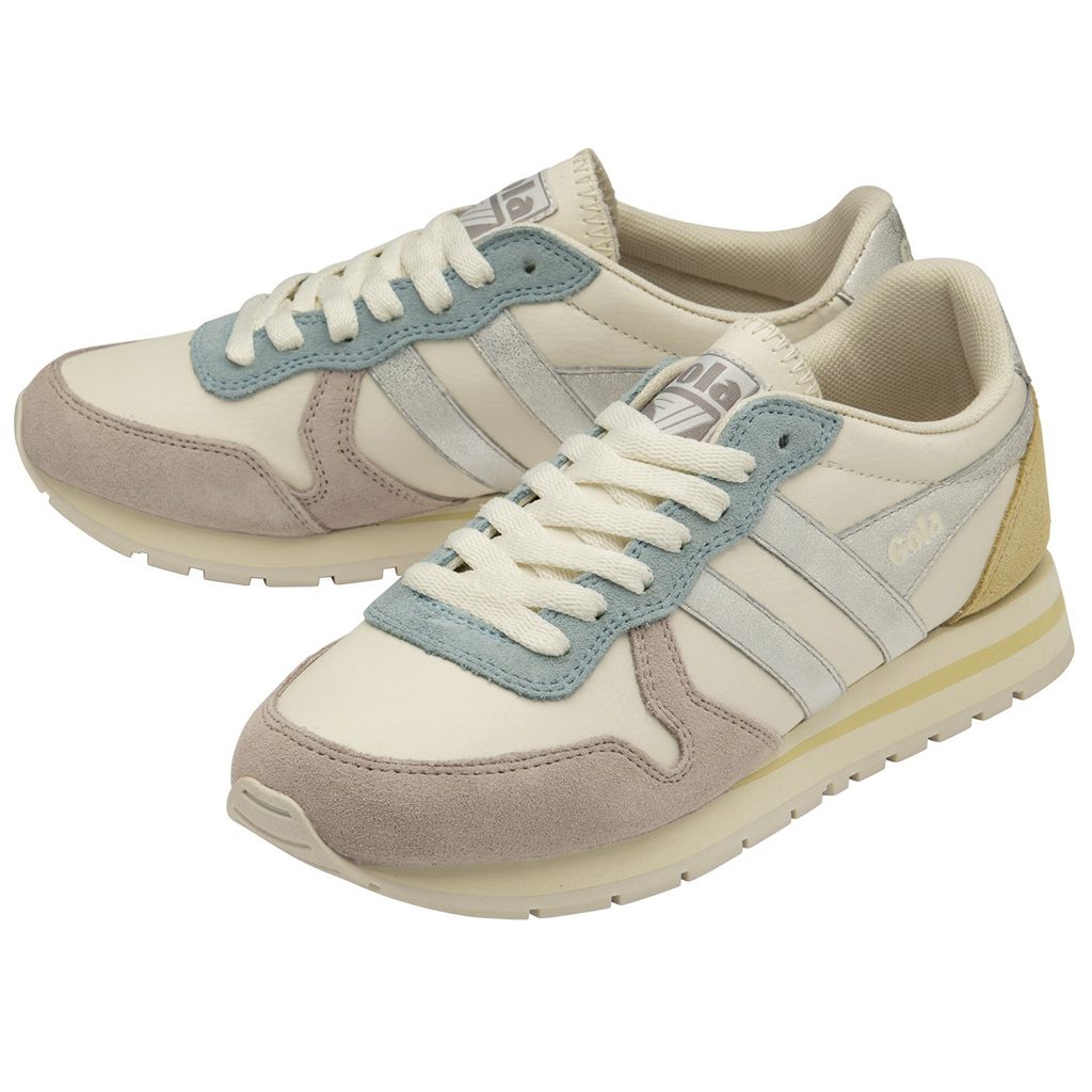 Gola Classics Daytona Quadrant Sneakers Branco Prateadas Limão Portugal | KHSO45728
