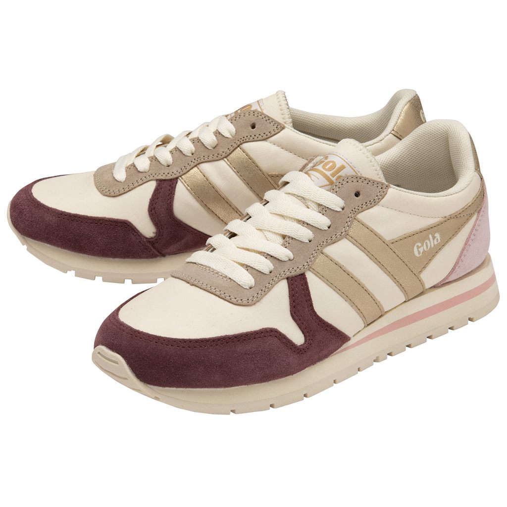 Gola Classics Daytona Quadrant Sneakers Branco Douradas Rosa Portugal | ZHMN06874