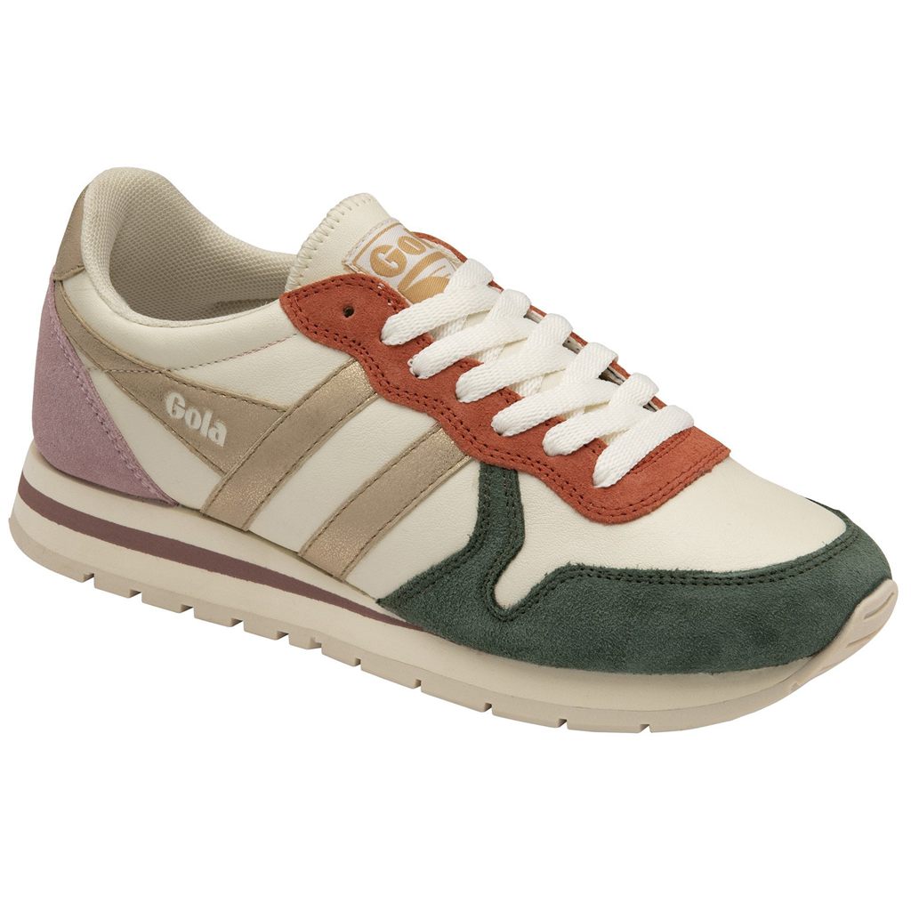 Gola Classics Daytona Quadrant Sneakers Branco Douradas Rosa Portugal | PLIF34561
