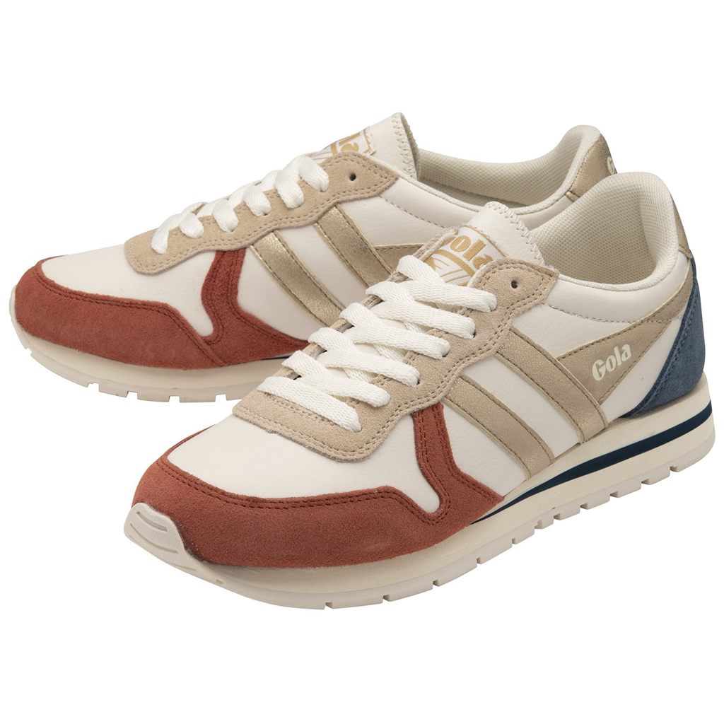 Gola Classics Daytona Quadrant Sneakers Branco Laranja Douradas Portugal | FXWK31658