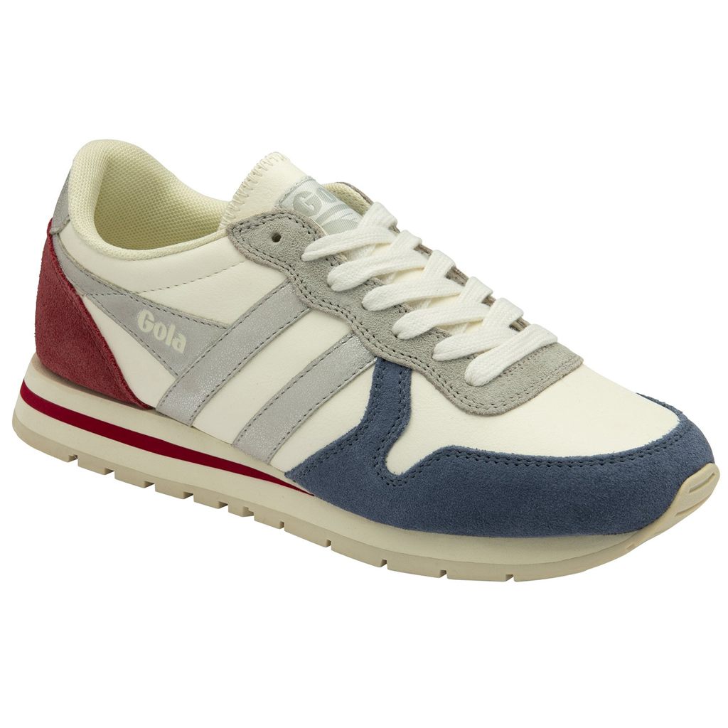 Gola Classics Daytona Quadrant Sneakers Branco Prateadas Vermelhas Escuro Portugal | TQXN73950