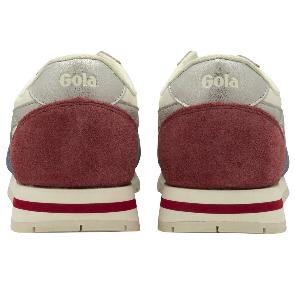 Gola Classics Daytona Quadrant Sneakers Branco Prateadas Vermelhas Escuro Portugal | TQXN73950