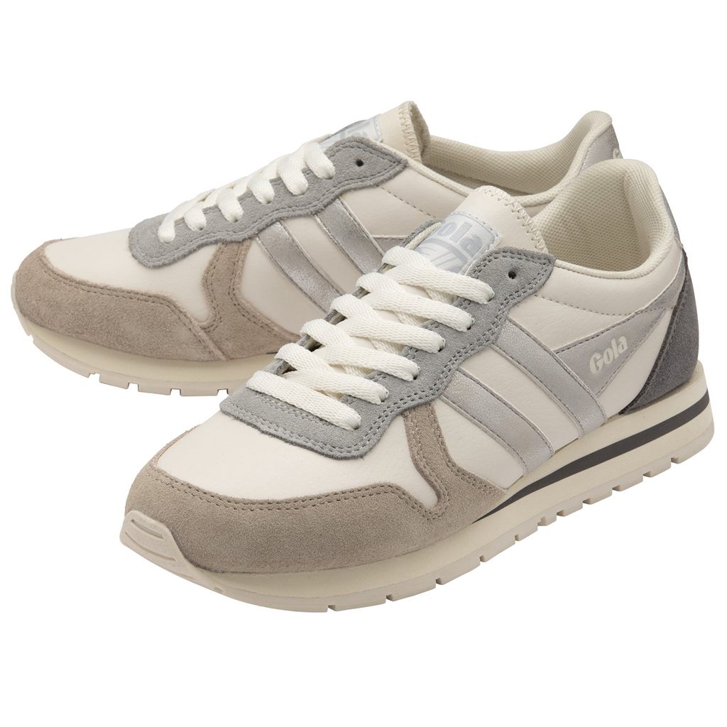 Gola Classics Daytona Quadrant Sneakers Branco Cinzentas Prateadas Portugal | PSTL30784