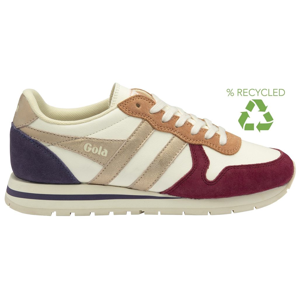 Gola Classics Daytona Quadrant Sneakers Branco Rosa Douradas Portugal | CWJO60758