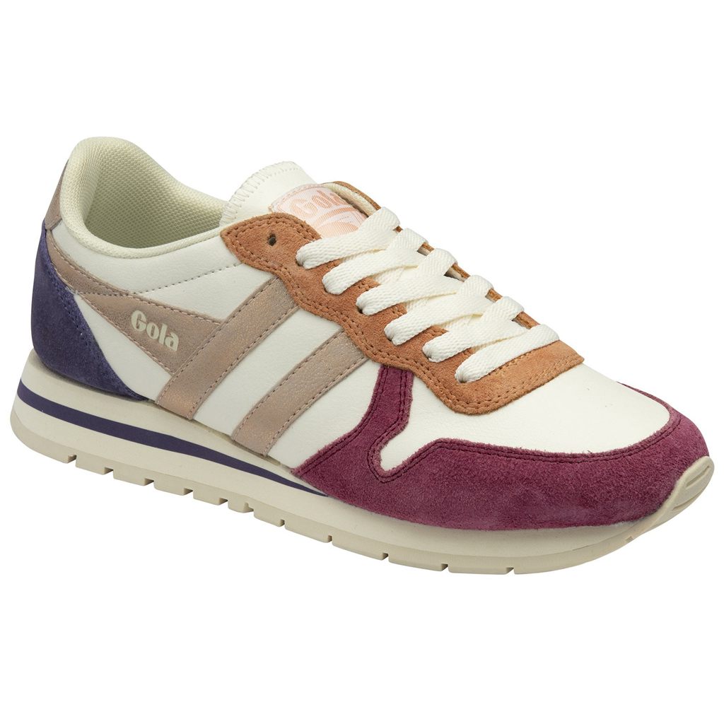 Gola Classics Daytona Quadrant Sneakers Branco Rosa Douradas Portugal | CWJO60758