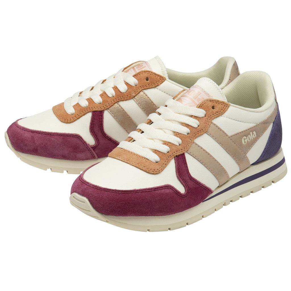 Gola Classics Daytona Quadrant Sneakers Branco Rosa Douradas Portugal | CWJO60758