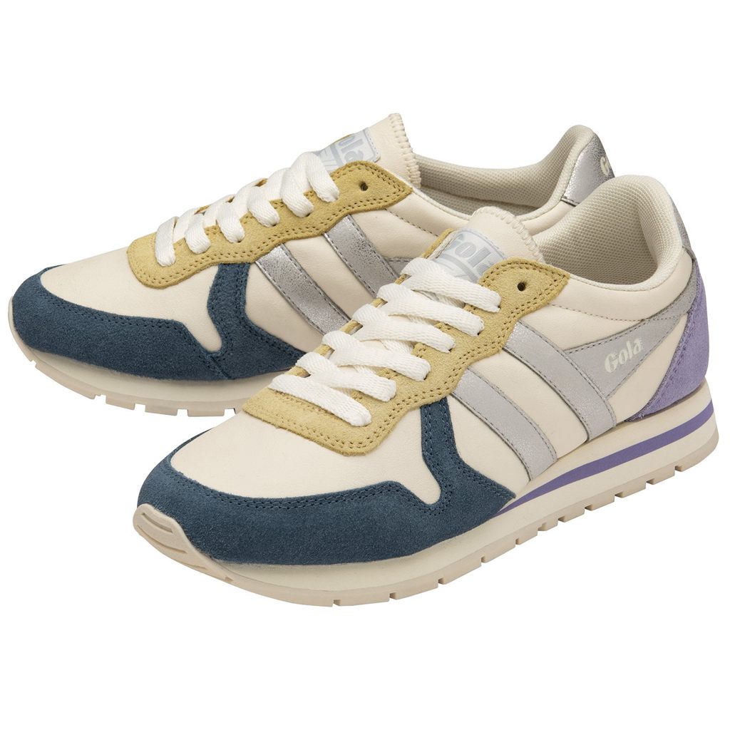Gola Classics Daytona Quadrant Sneakers Branco Prateadas Lavanda Portugal | NEOX62587