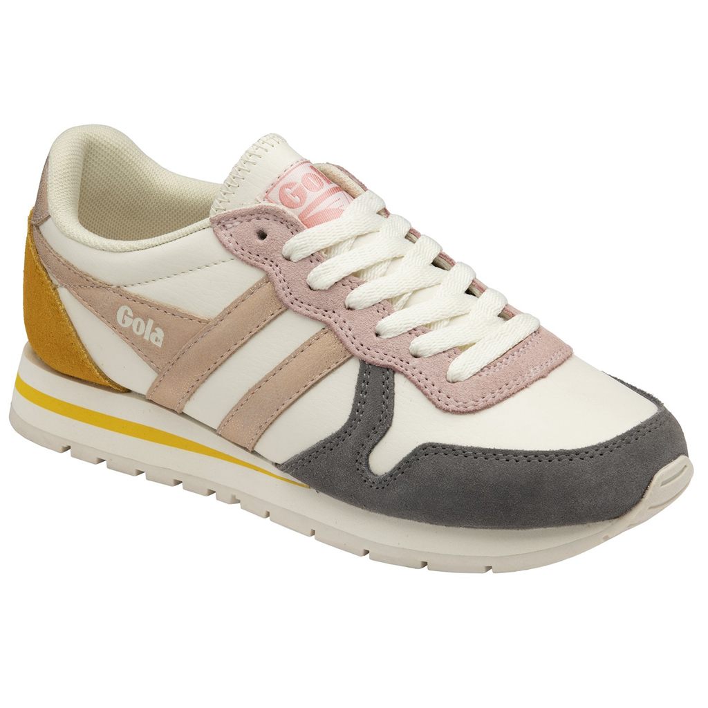 Gola Classics Daytona Quadrant Sneakers Branco Rosa Douradas Portugal | NMYF41635