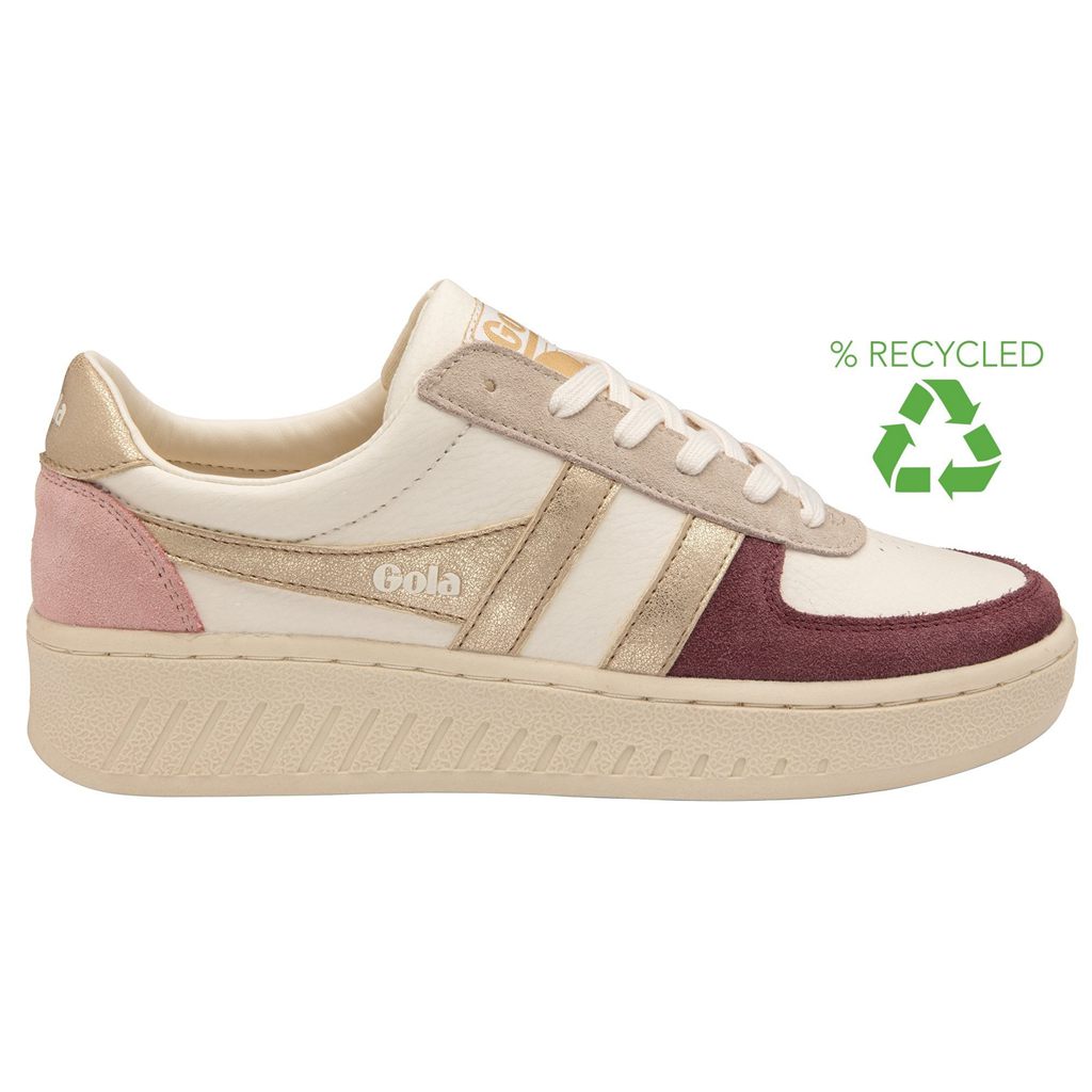 Gola Classics Grandslam Quadrant Sneakers Branco Douradas Rosa Portugal | KZQR80621