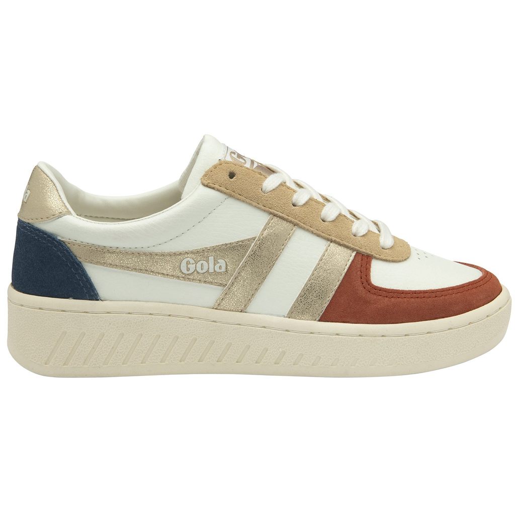 Gola Classics Grandslam Quadrant Sneakers Branco Laranja Douradas Portugal | ZLTA38976
