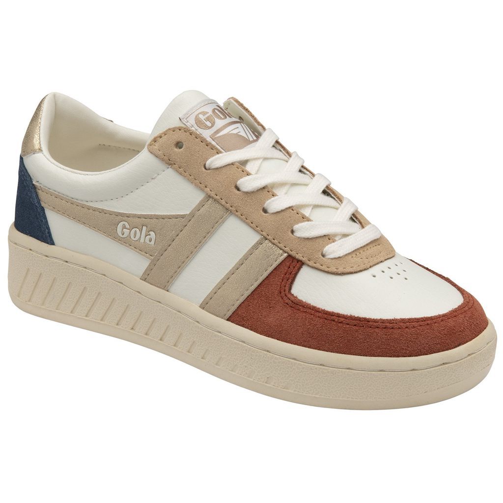 Gola Classics Grandslam Quadrant Sneakers Branco Laranja Douradas Portugal | ZLTA38976