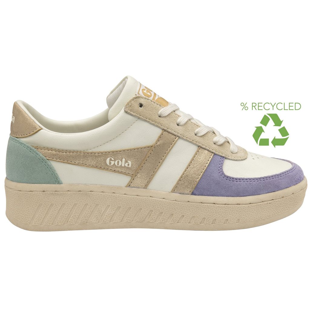 Gola Classics Grandslam Quadrant Sneakers Branco Lavanda Douradas Verdes Portugal | VKXG13956