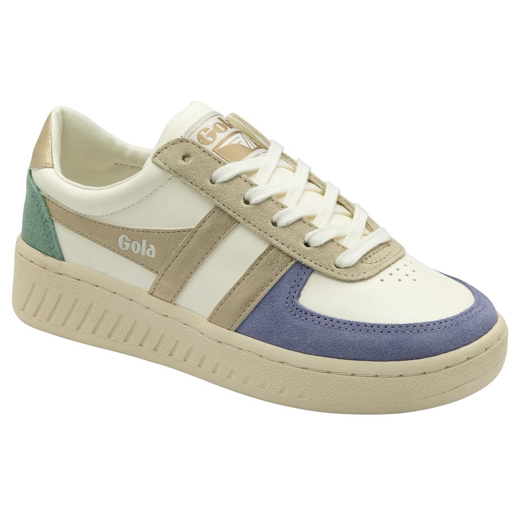 Gola Classics Grandslam Quadrant Sneakers Branco Lavanda Douradas Verdes Portugal | VKXG13956