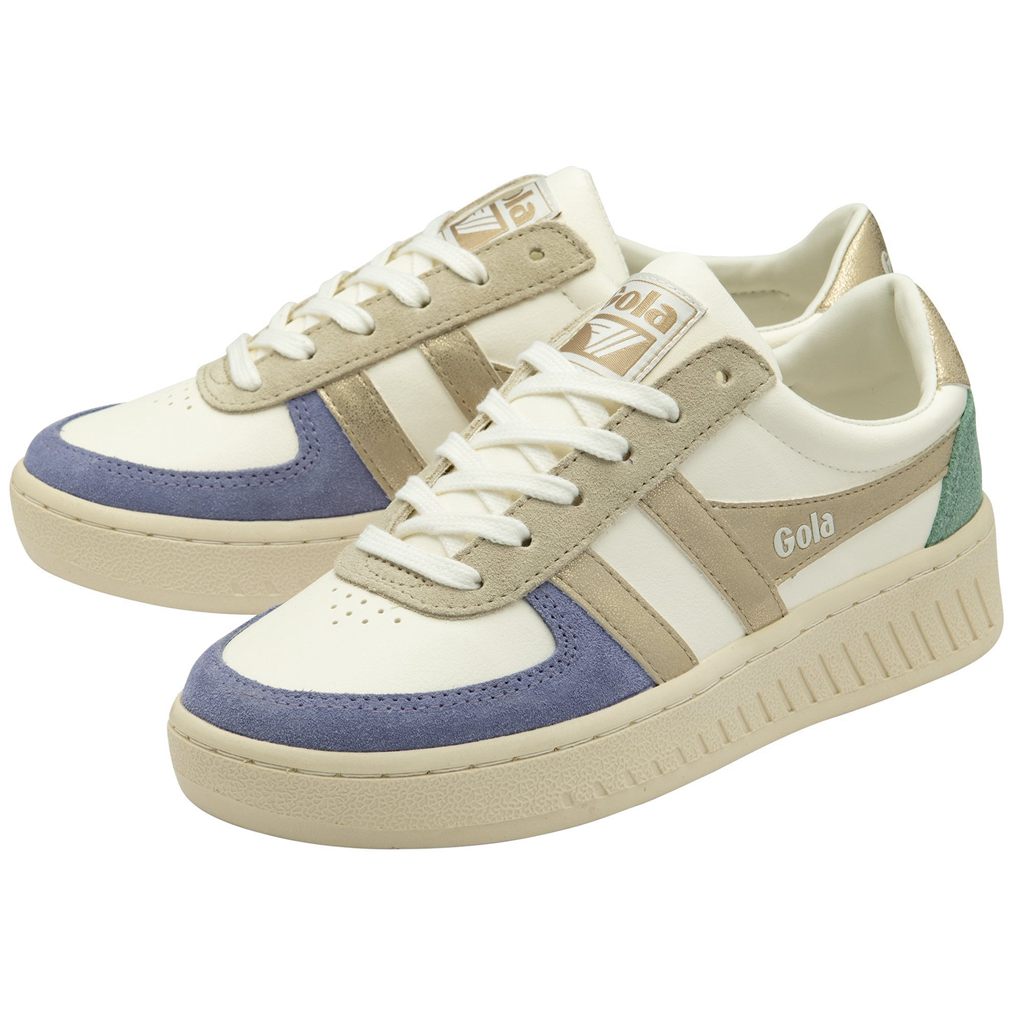 Gola Classics Grandslam Quadrant Sneakers Branco Lavanda Douradas Verdes Portugal | VKXG13956