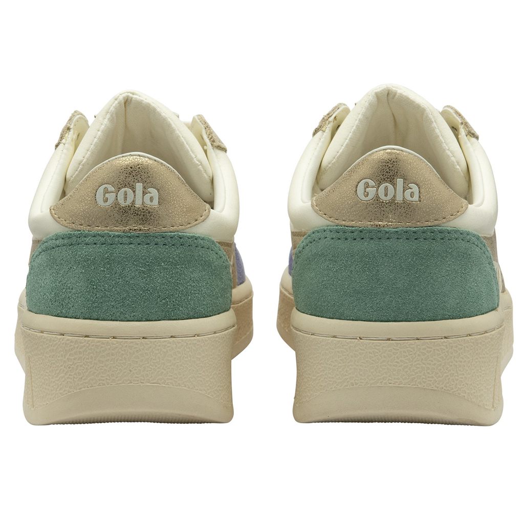 Gola Classics Grandslam Quadrant Sneakers Branco Lavanda Douradas Verdes Portugal | VKXG13956