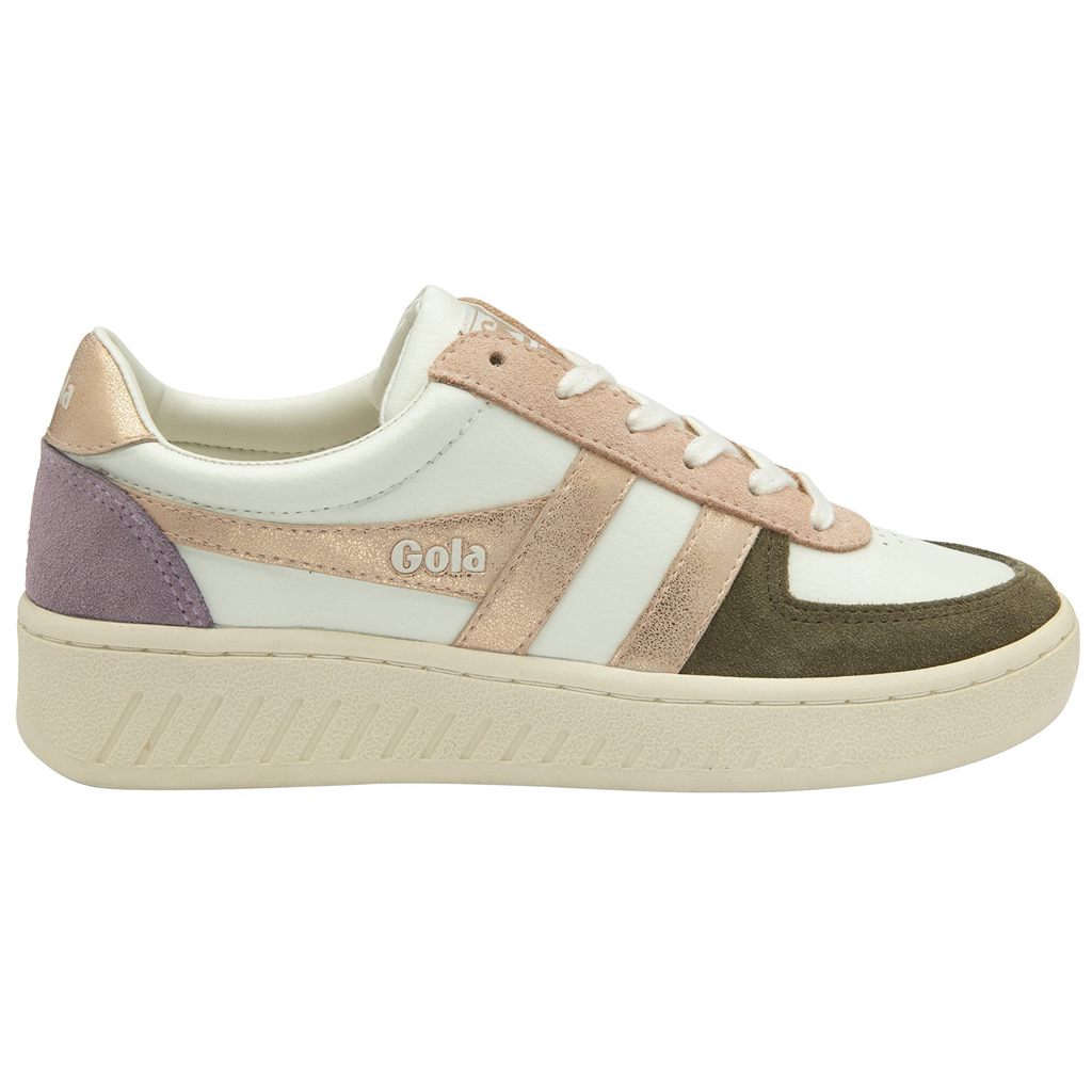 Gola Classics Grandslam Quadrant Sneakers Branco Caqui Rosa Douradas Portugal | VHQN40516