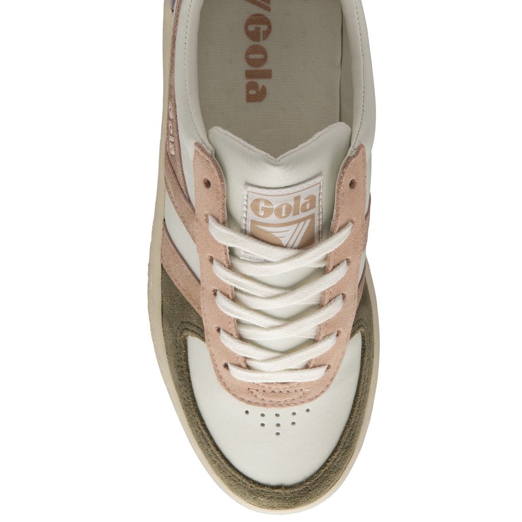 Gola Classics Grandslam Quadrant Sneakers Branco Caqui Rosa Douradas Portugal | VHQN40516