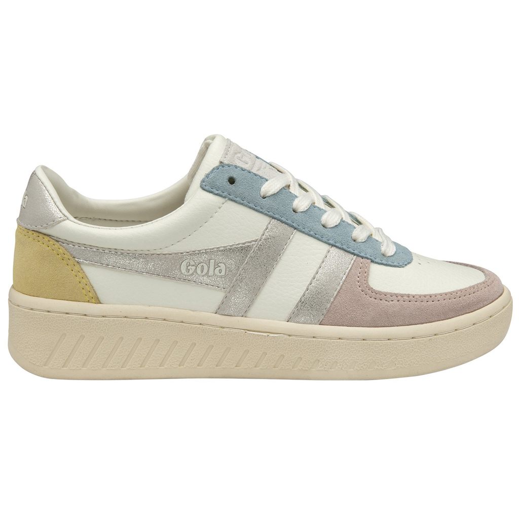 Gola Classics Grandslam Quadrant Sneakers Branco Prateadas Limão Portugal | APLO93748