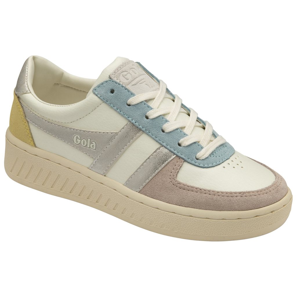 Gola Classics Grandslam Quadrant Sneakers Branco Prateadas Limão Portugal | APLO93748