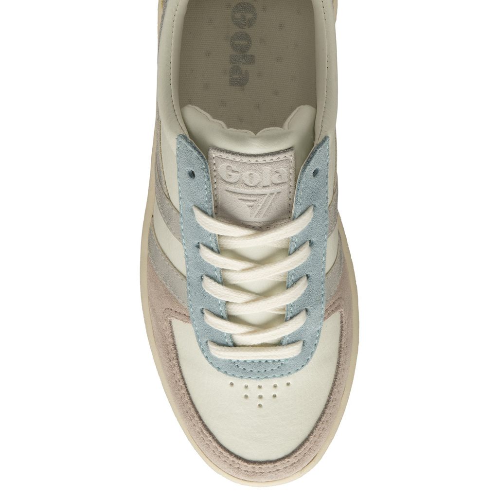 Gola Classics Grandslam Quadrant Sneakers Branco Prateadas Limão Portugal | APLO93748