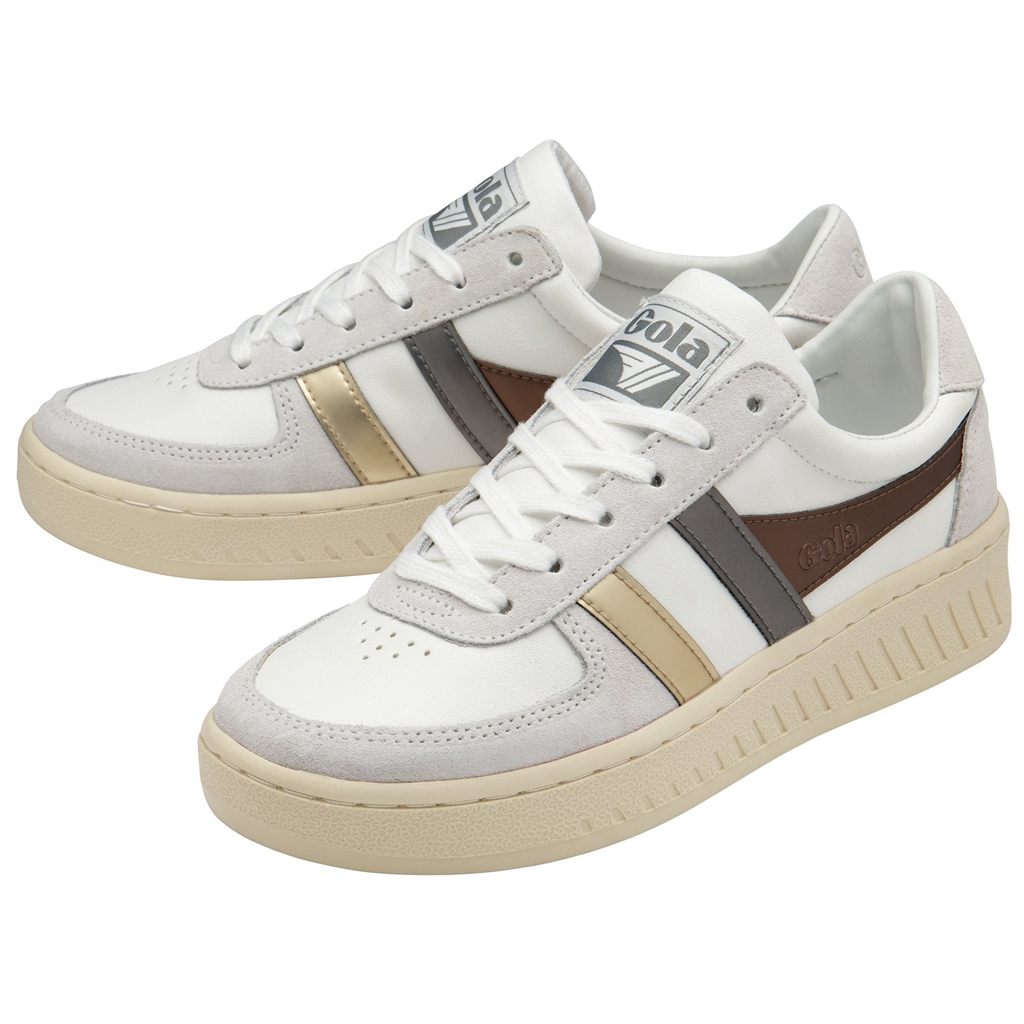 Gola Classics Grandslam Trident Metallic Sneakers Branco Douradas Portugal | ZLNP73062