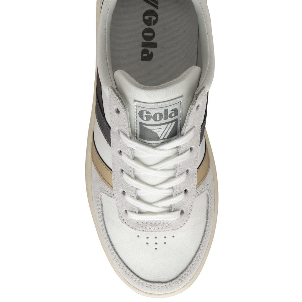 Gola Classics Grandslam Trident Metallic Sneakers Branco Douradas Portugal | ZLNP73062
