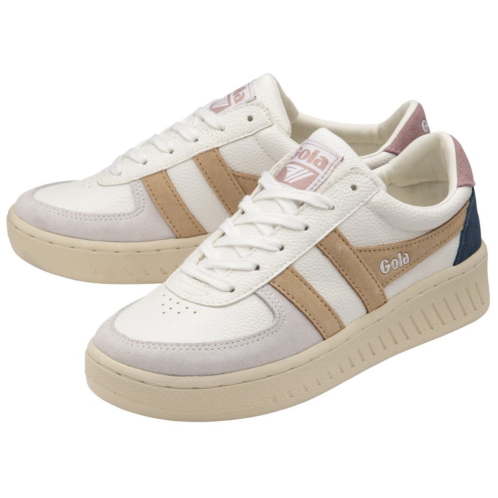 Gola Classics Grandslam Trident Sneakers Branco Rosa Portugal | RYQZ02379