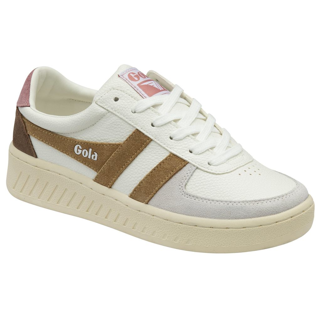 Gola Classics Grandslam Trident Sneakers Branco Marrom Rosa Portugal | PHMA83762