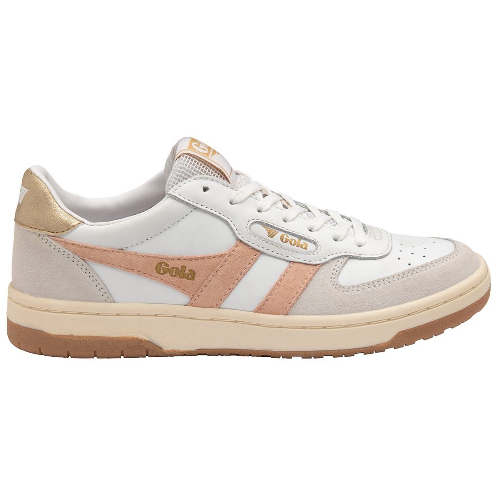 Gola Classics Hawk Sneakers Branco Rosa Douradas Portugal | ULIP04723