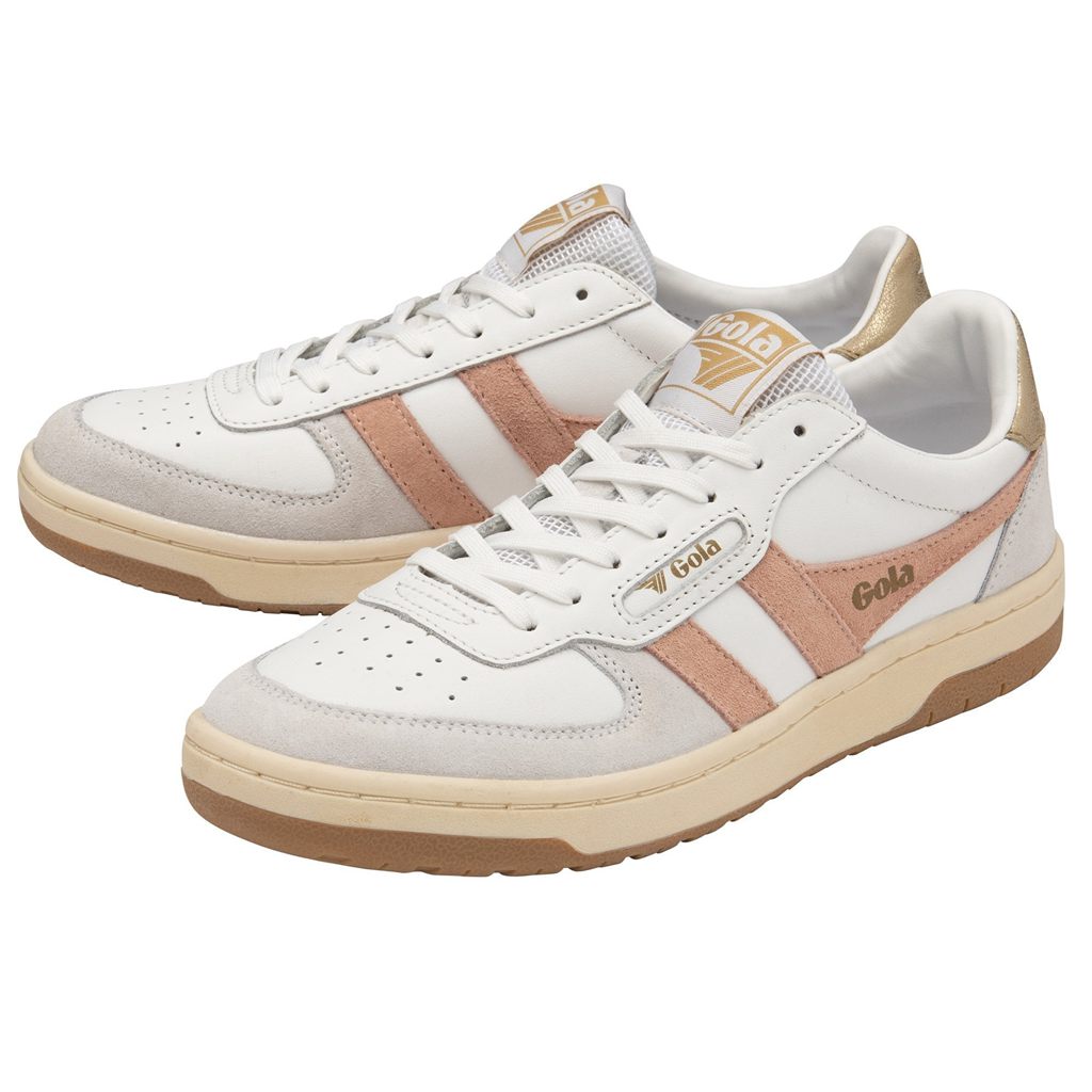Gola Classics Hawk Sneakers Branco Rosa Douradas Portugal | ULIP04723