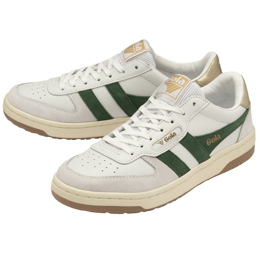 Gola Classics Hawk Sneakers Branco Verdes Escuro Douradas Portugal | ABQV90418