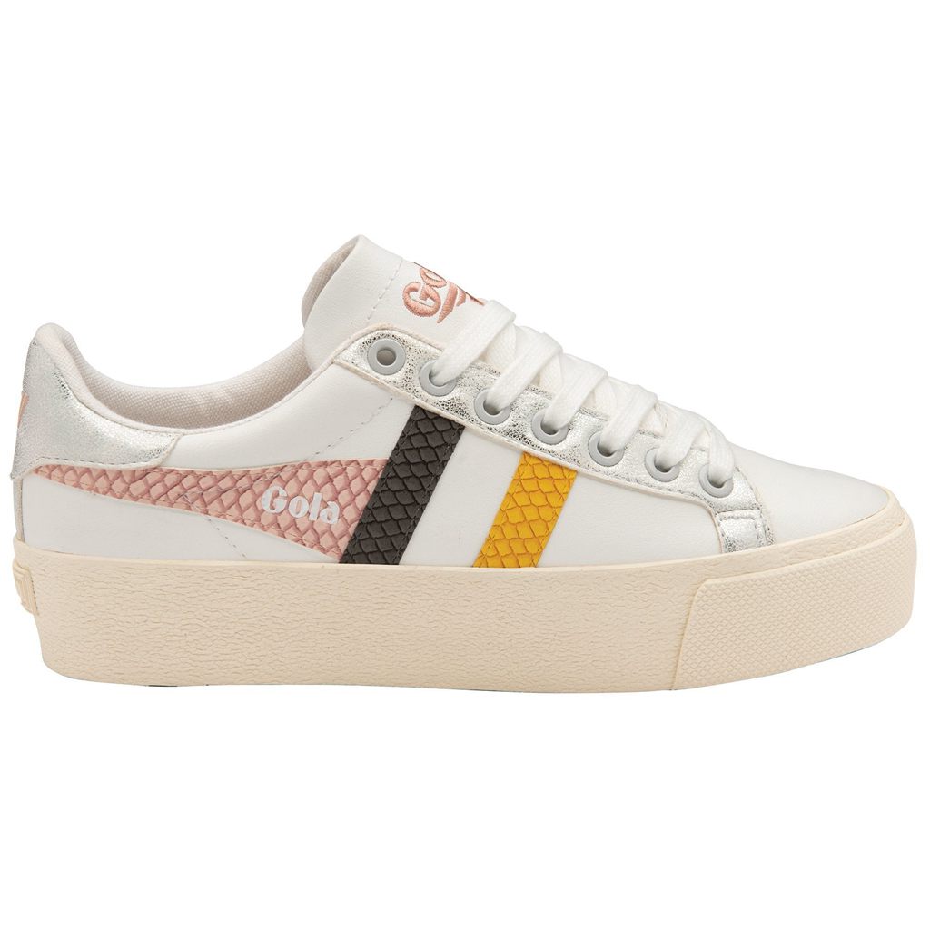Gola Classics Orchid Platform Trident Snake Sneakers Branco Rosa Portugal | ZWVE96780
