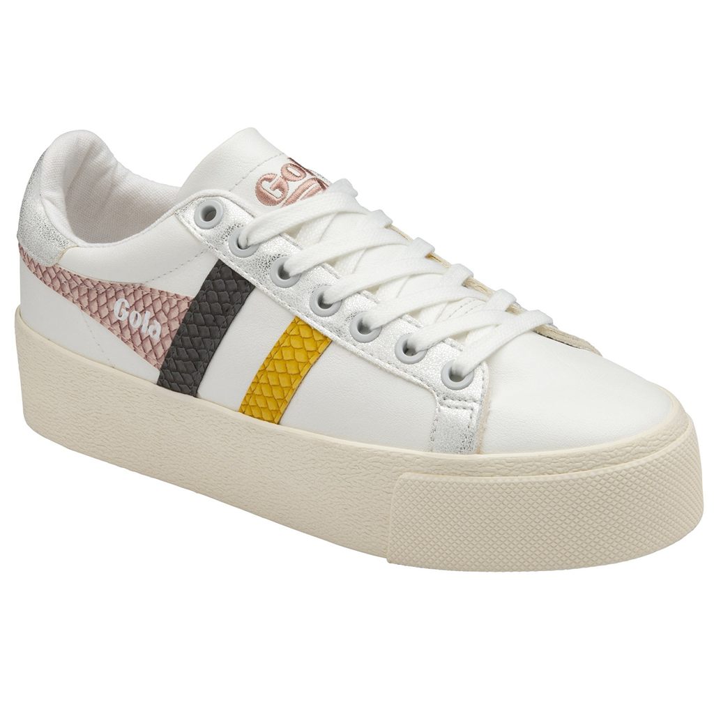 Gola Classics Orchid Platform Trident Snake Sneakers Branco Rosa Portugal | ZWVE96780
