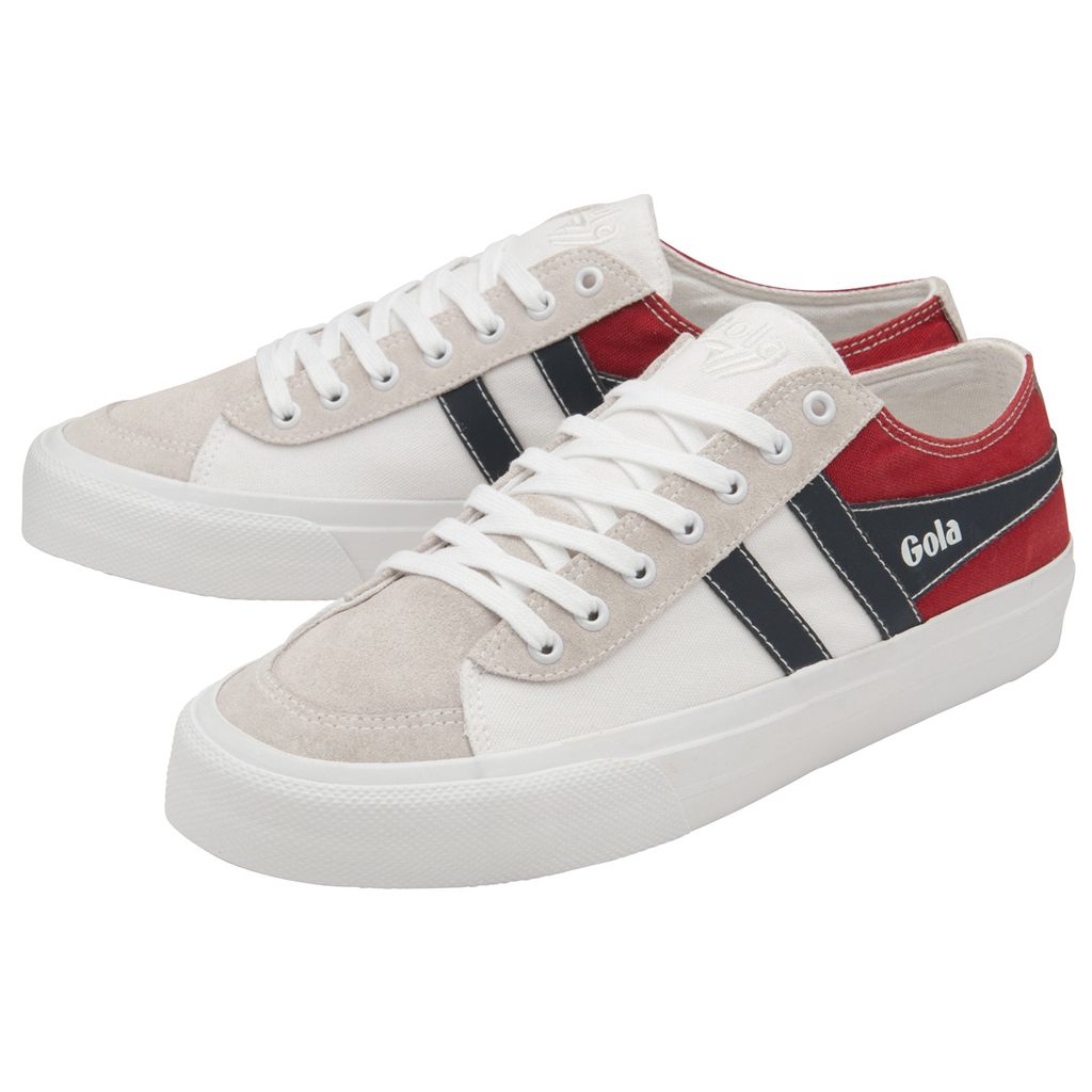 Gola Classics Quota II RWB Plimsoll Sneakers Branco Vermelhas Azul Marinho Portugal | LACG92347