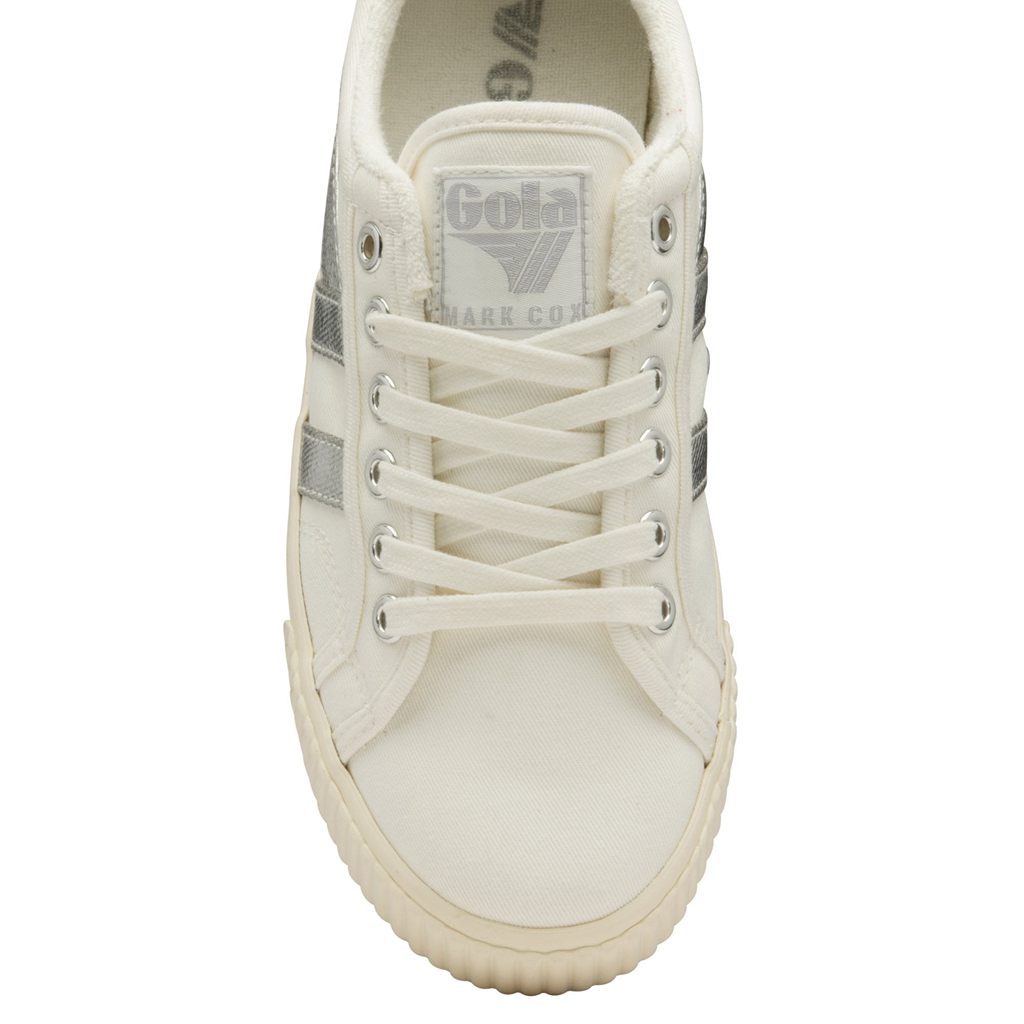 Gola Classics Tennis Mark Cox Sneakers Branco Prateadas Portugal | ZBOU06748