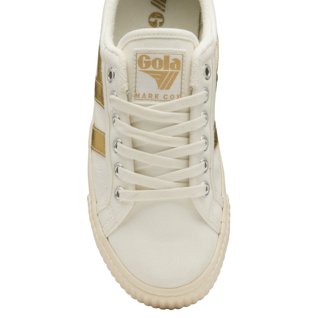 Gola Classics Tennis Mark Cox Sneakers Branco Douradas Portugal | IRAT68970