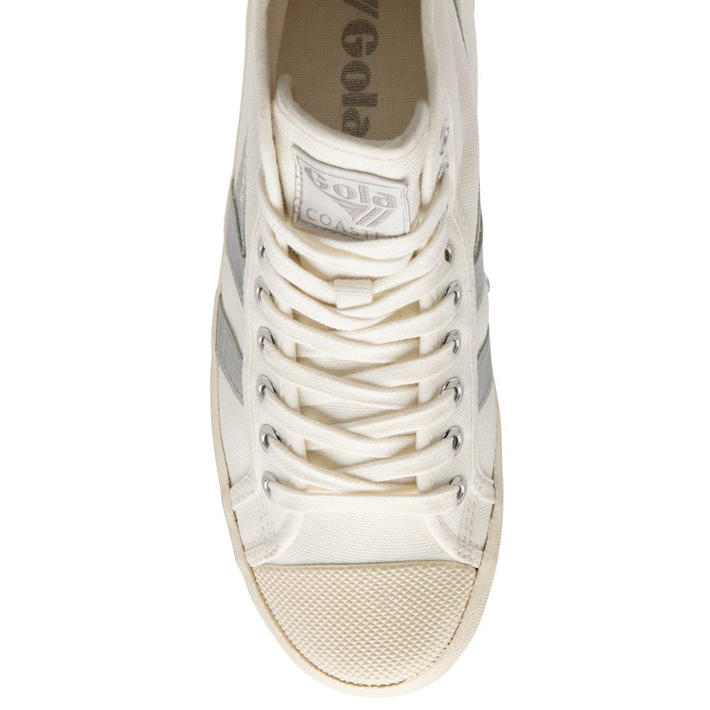 Gola Vegan Classics Coaster Flame High Sneakers Branco Prateadas Portugal | QEXG26489