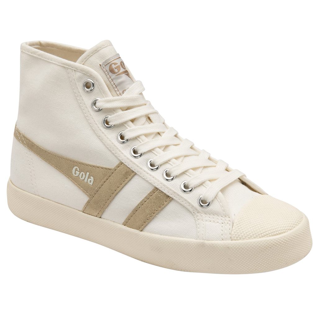 Gola Vegan Classics Coaster Flame High Sneakers Branco Douradas Portugal | ZFQD94682