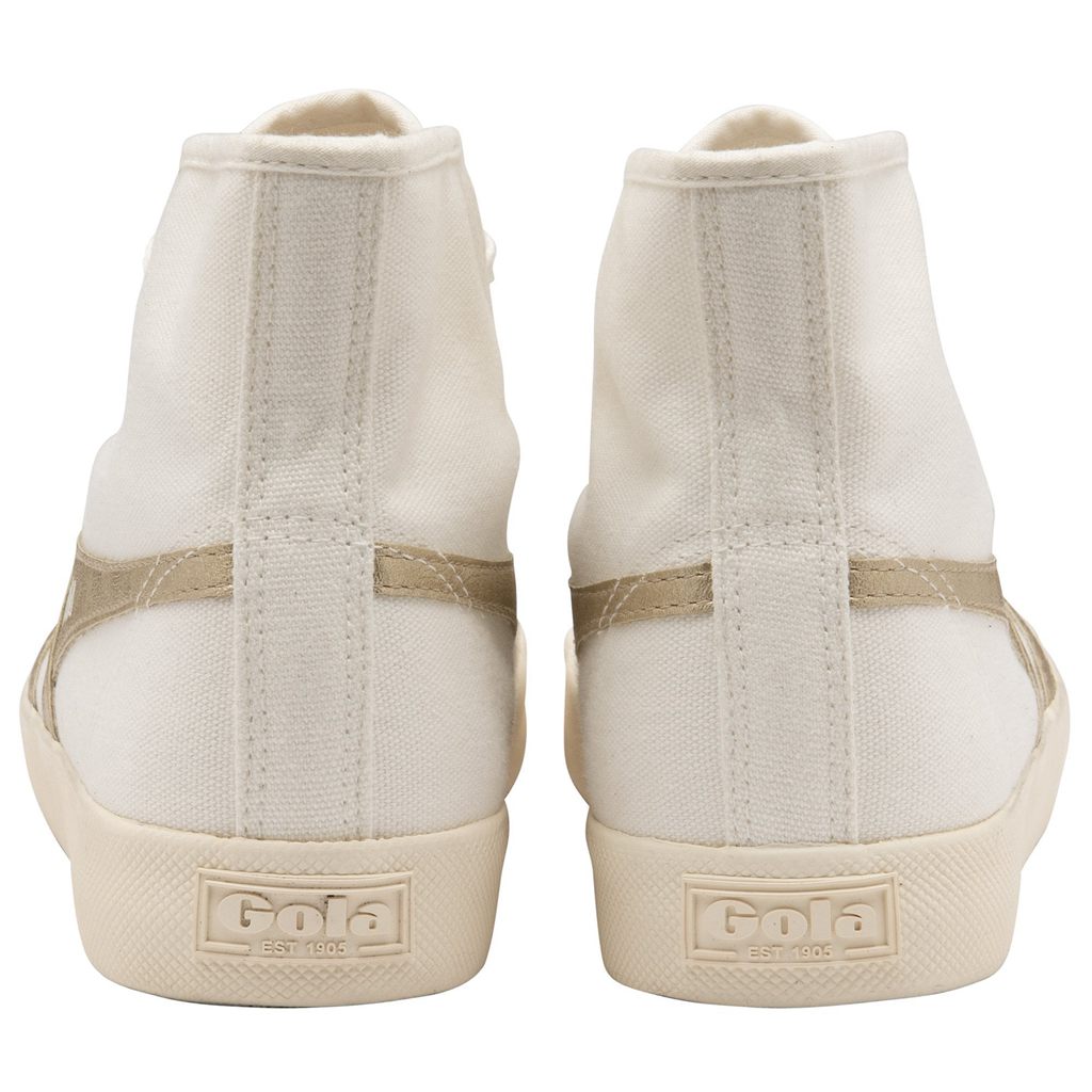 Gola Vegan Classics Coaster Flame High Sneakers Branco Douradas Portugal | ZFQD94682