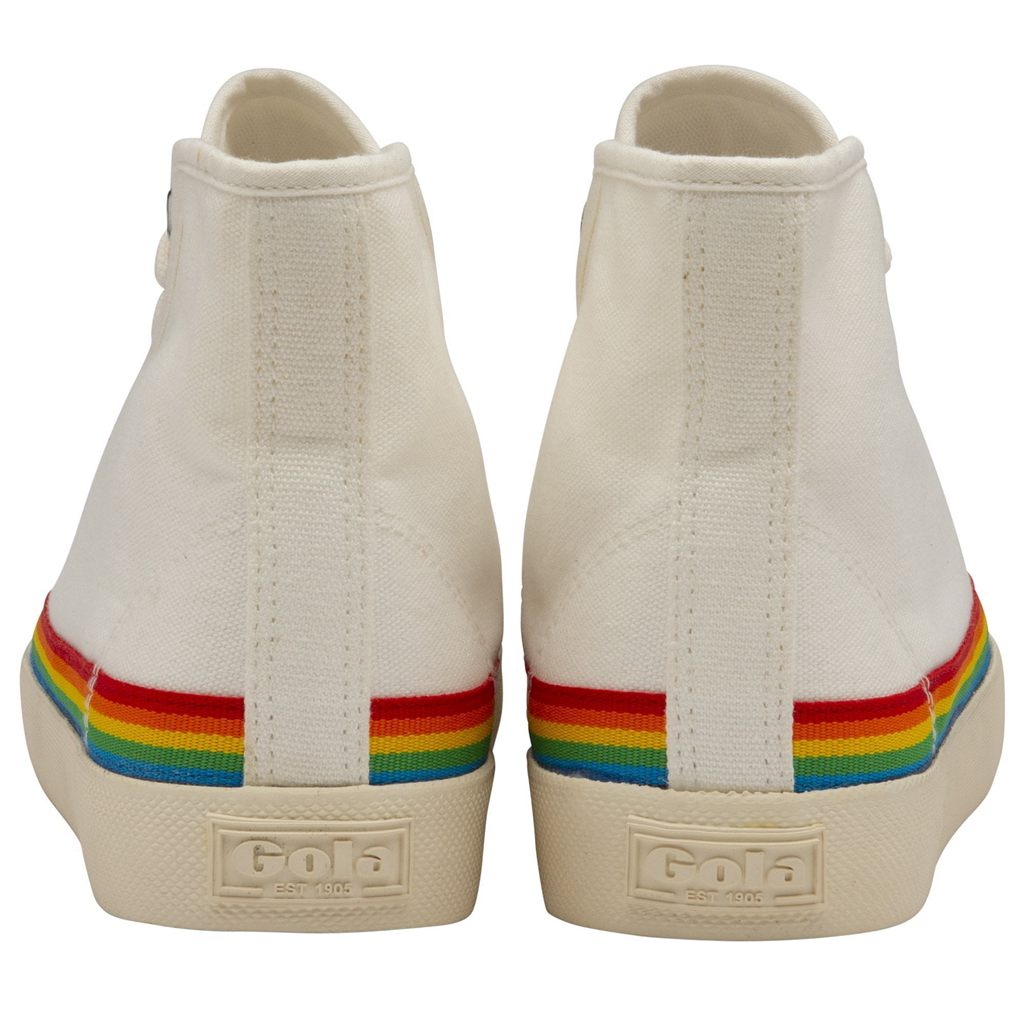 Gola Vegan Classics Coaster High Rainbow Drop Shoes Branco Portugal | CPNV10284