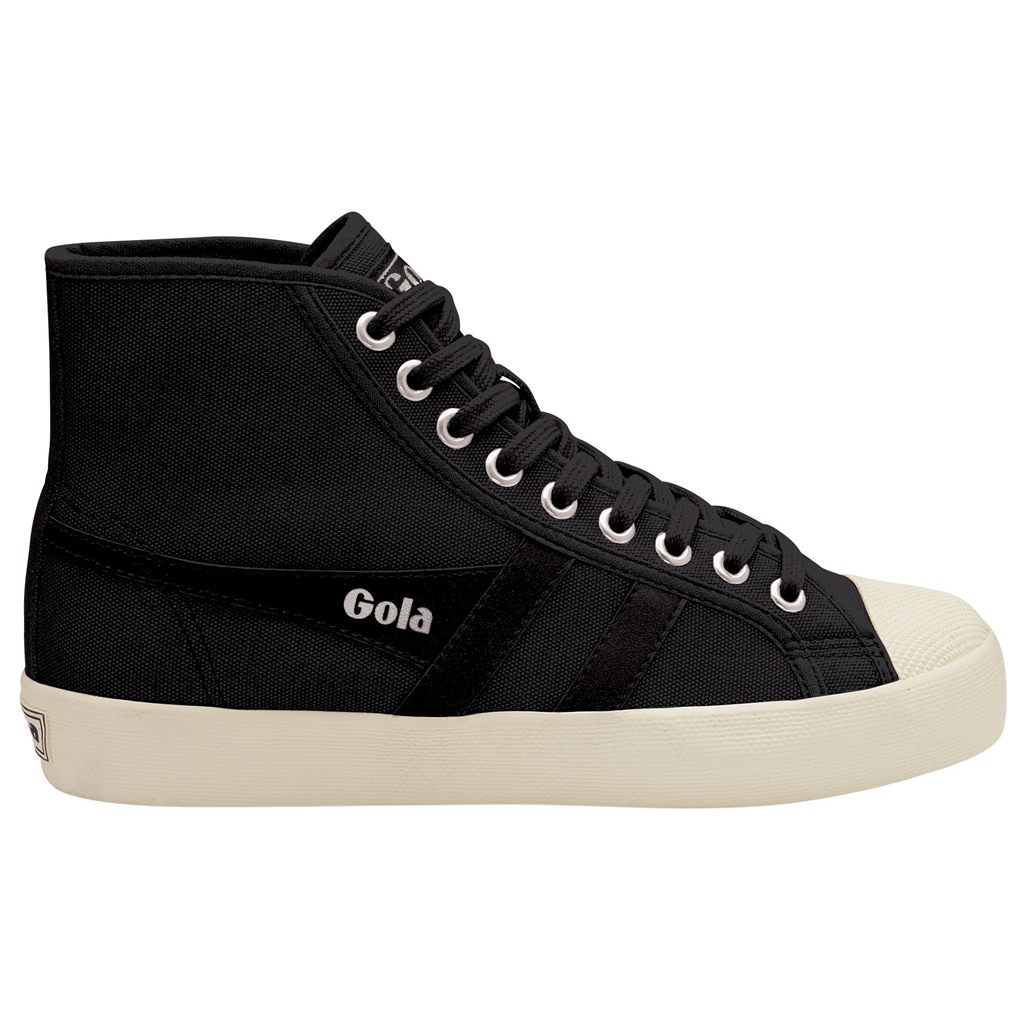 Gola Vegan Classics Coaster High Sneakers Pretas Branco Portugal | ZMEI19864