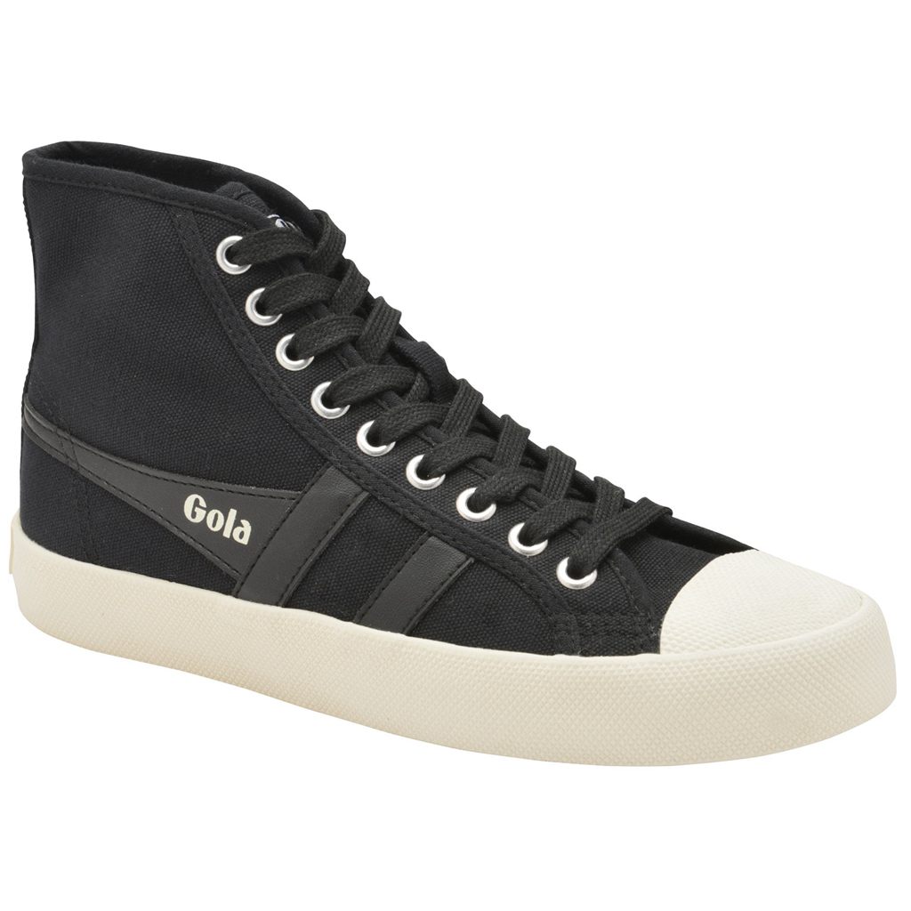 Gola Vegan Classics Coaster High Sneakers Pretas Branco Portugal | ZMEI19864