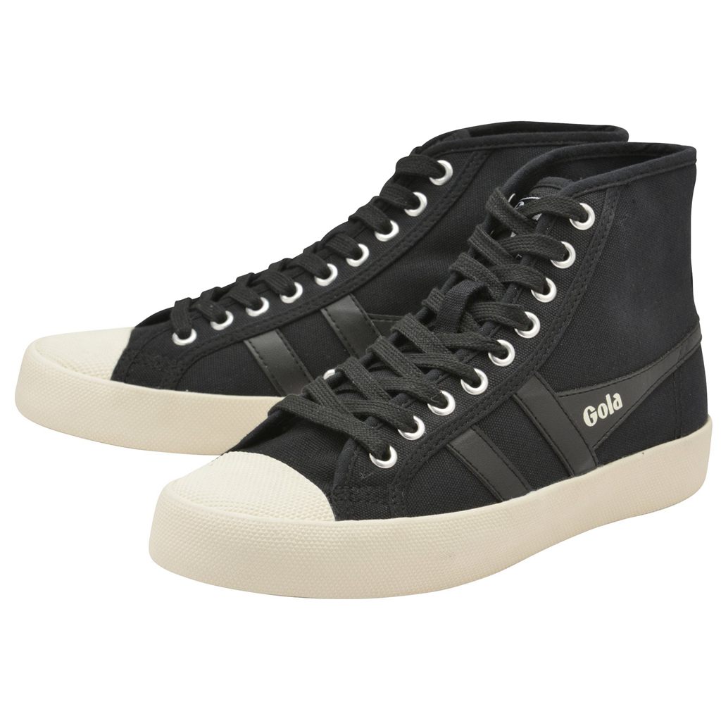 Gola Vegan Classics Coaster High Sneakers Pretas Branco Portugal | ZMEI19864